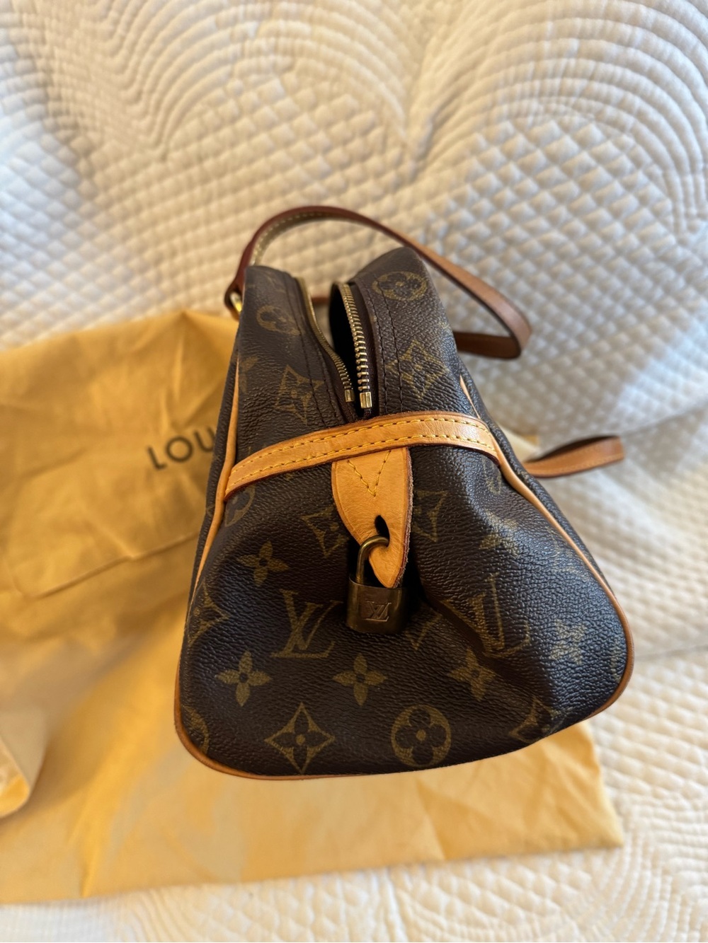 Louis Vuitton Monogram Canvas Top-Handle Satchel in Brown and Tan - Picture 4 of 11